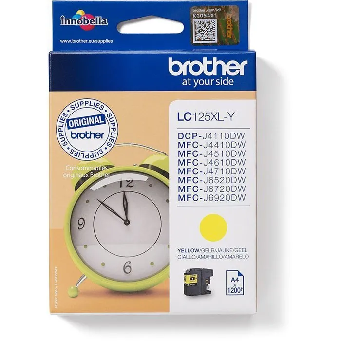 Brother LC-125XLY Cartouche d'encre Jaune Haute Capacité Brother LC-125XLY Cartouche d'encre Jaune Haute Capacité