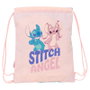 Sac à dos serré par des ficelles Lilo & Stitch Ohana Bleu Rose 26 x 34 x 1 cm