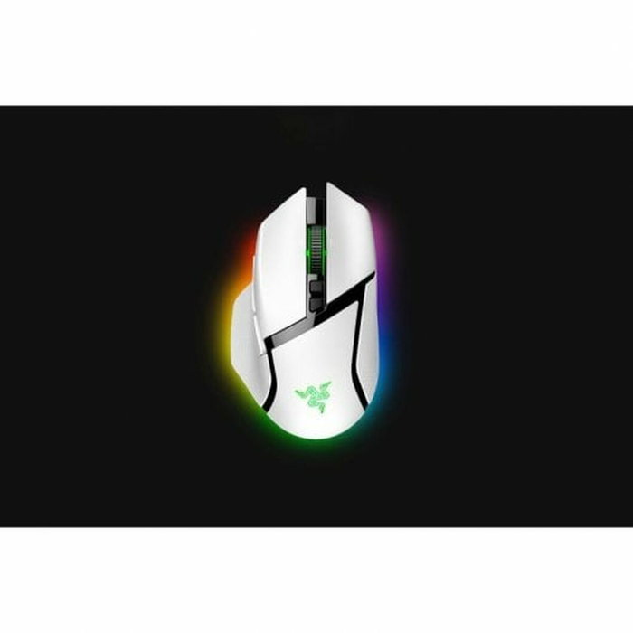 Razer Souris sans fil Basilisk V3 Pro Gaming White RZ01-04620200-R3G1 avec capteur optique 30K DPI et 11 boutons programmables
