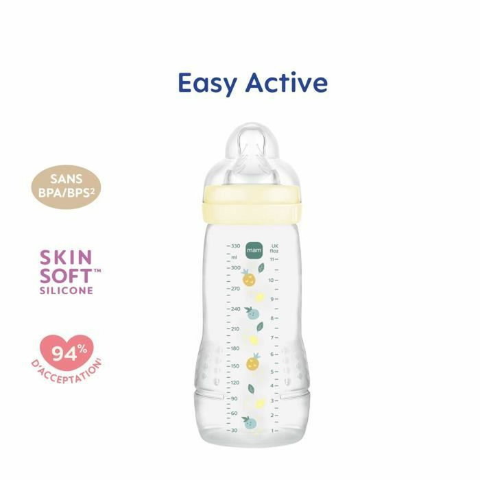 Mam Biberon Easy Active 330 ml Tétine Débit X Pearl Mam Biberon Easy Active 330 ml Tétine Débit X Pearl