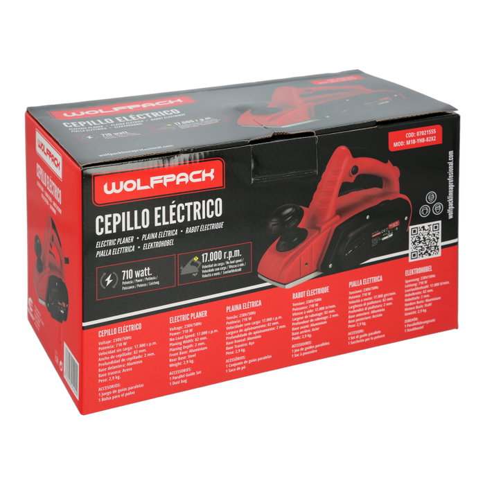 WOLFPACK LINEA PROFESIONAL Cepillo Eléctrico 710W 82mm