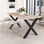 Emuca Jeu de pieds Cross pour table, largeur 695mm, Acier, Peint en noir