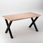 Emuca Jeu de pieds Cross pour table, largeur 695mm, Acier, Peint en noir