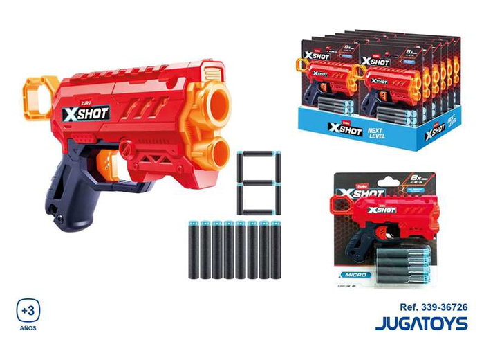 Zuru X-Shot Micro 2.0 - Pistolet Nerf avec 8 fléchettes - À partir de 8 ans
