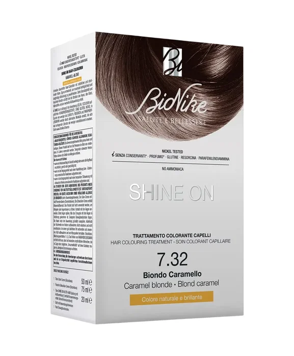 BioNike Shine On Teinture permanente pour cheveux 7.32 Caramel Blonde 145 ml BioNike Shine On Teinture permanente pour cheveux 7.32 Caramel Blonde 145 ml