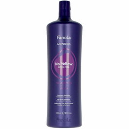Fanola Shampoing No Yellow Extra Care Wonder Neutralisant Tons Jaunes pour Cheveux Blonds et Gris - Formule Vegan - Flacon 1000 mL