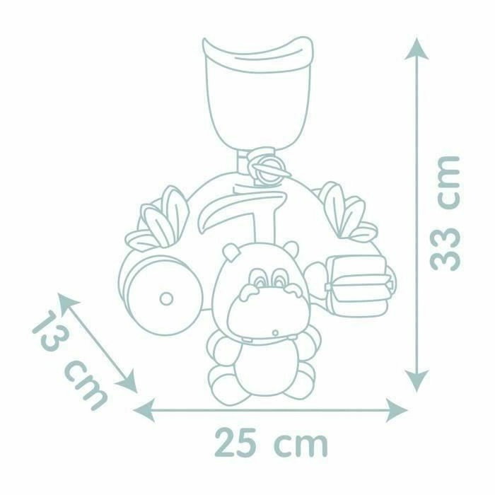 Smoby Little Smoby Hippo - Jouet de bain avec toboggan et roues, bleu et vert