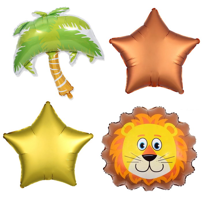 Party Time Lot de 4 ballons thème savane Party Time Lot de 4 ballons thème savane