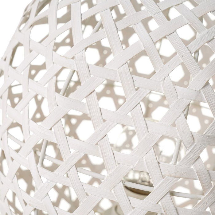 BigBuy Home Lampe de bureau Blanc Métal et Bambou BigBuy Home Lampe de bureau Blanc Métal et Bambou
