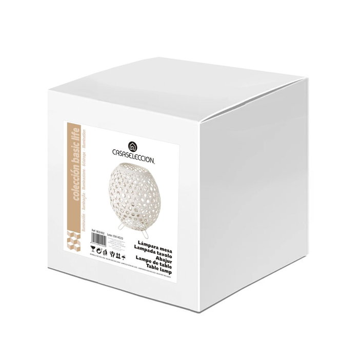 BigBuy Home Lampe de bureau Blanc Métal et Bambou BigBuy Home Lampe de bureau Blanc Métal et Bambou
