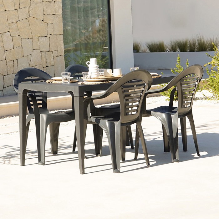 Shaf Chaise empilable Menorca, anthracite