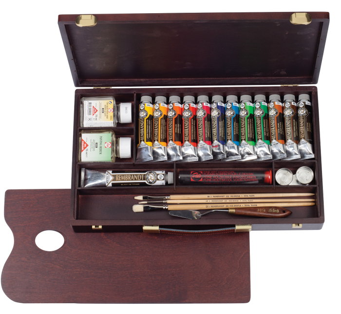 Rembrandt Set de peintures à l'huile Professional en boîte en bois