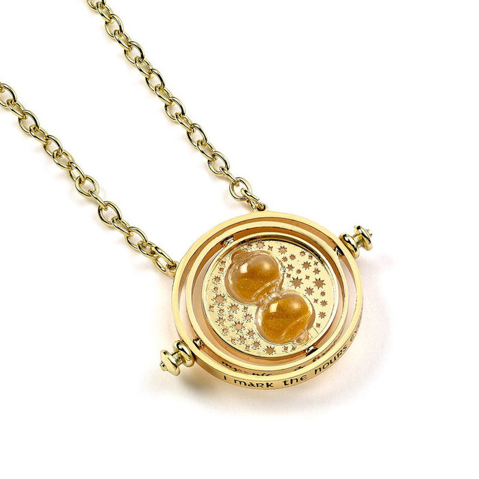 THE CARAT SHOP - Collier Giratiempos Harry Potter rotatif avec pendentif doré et sablier tournant THE CARAT SHOP - Collier Giratiempos Harry Potter rotatif avec pendentif doré et sablier tournant