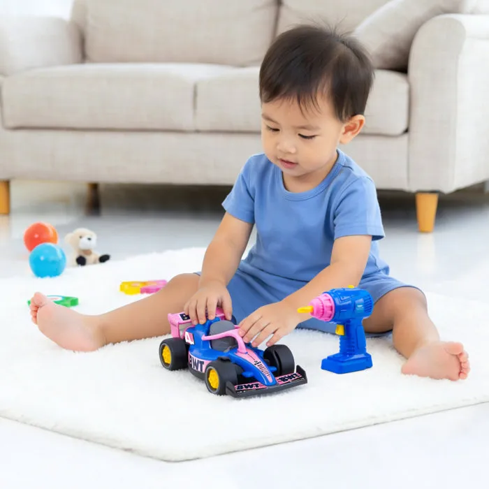 Dickie Toys Formule 1 Alpine à construire avec visseuse 23cm