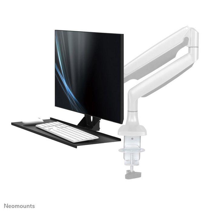 Neomounts KEYB-V200BLACK - Support de bureau universel pour clavier et souris ergonomique, adaptable gaucher/droitier, VESA 75/100, 2kg max - Noir
