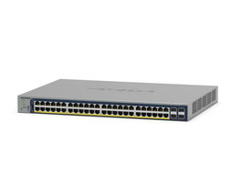 Netgear GS728TP/GS752TP Commutateur Gigabit Ethernet PoE+ Intelligent avec 24/48 ports RJ45, 4 ports SFP, Budget PoE jusqu'à 760W et Gestion à Distance/Cloud