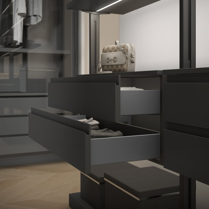 Emuca Kit Tiroir Extérieur Vertex 450 mm Gris Anthracite