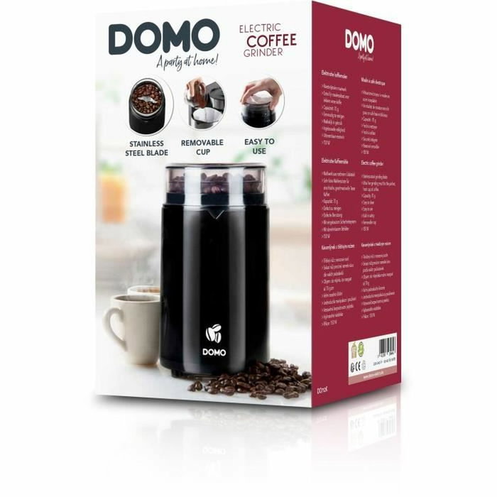 Domo DO712K Moulin à café et à épices Noir, 150 W, 70 g Domo DO712K Moulin à café et à épices Noir, 150 W, 70 g