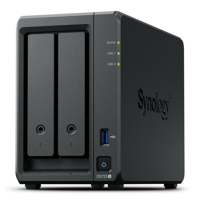 Synology DS725+ Serveur NAS 2 baies, 4 Go RAM, Noir