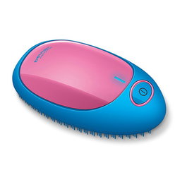 Beurer HT-10 Cepillo Iónico Desenredante, Peine Démêlant Ionique Compact Sans Fil pour Cheveux Doux et Brillants, Bleu-Rose