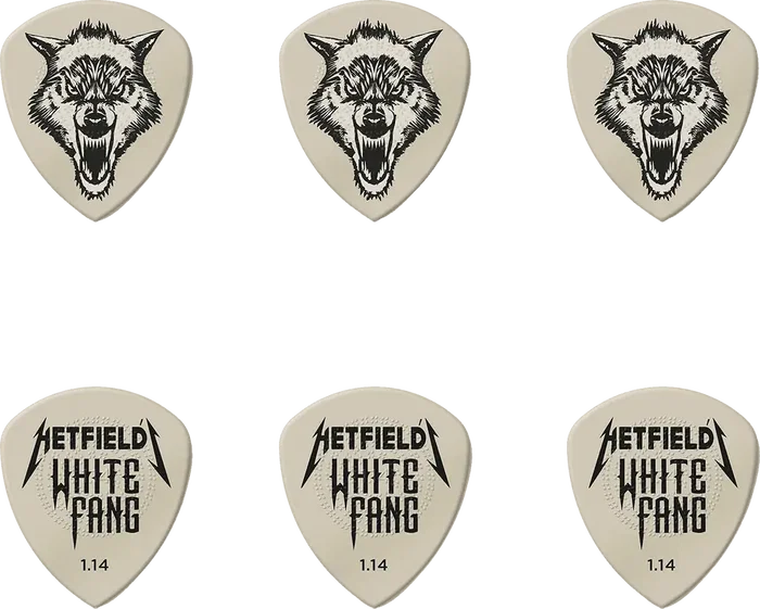 Dunlop White Fang Custom Flow® Lot de 6 médiators