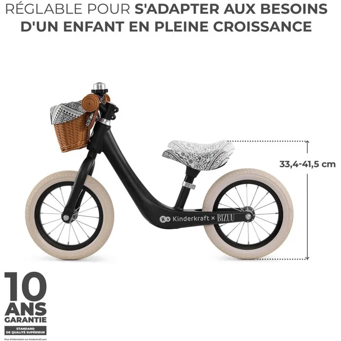 Kinderkraft Rapid 2 - Draisienne en alliage de magnésium - Noir