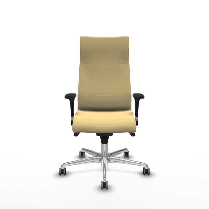 Piqueras Y Crespo Fauteuil Albacete, Similicuir Crème, Mécanisme Synchrone, Base Aluminium Piqueras Y Crespo Fauteuil Albacete, Similicuir Crème, Mécanisme Synchrone, Base Aluminium