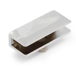 HERRAJES ALK Support rectangulaire pour cristal, Zamak, Chrome (Pack de 2)