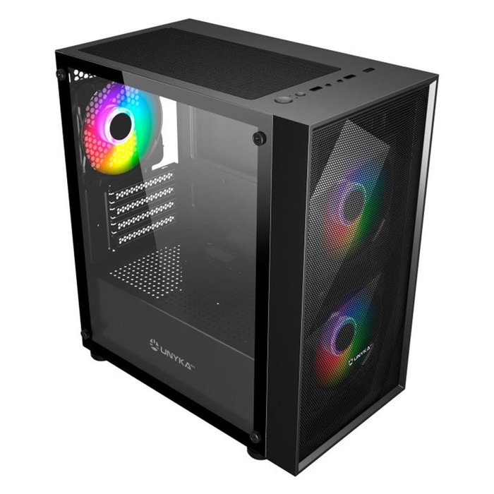 Unykach MIR B200 Boîtier Gaming Micro ATX Noir ARGB