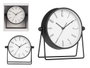 Giftdecor Réveil de Table avec Support Métal 19x18x6 cm Noir Plastique et Verre Pile AA (Set de 12)