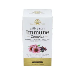 SOLGAR Ester C Immune Complex 60 gélules - Complément alimentaire immunitaire avec vitamine C, zinc, échinacée