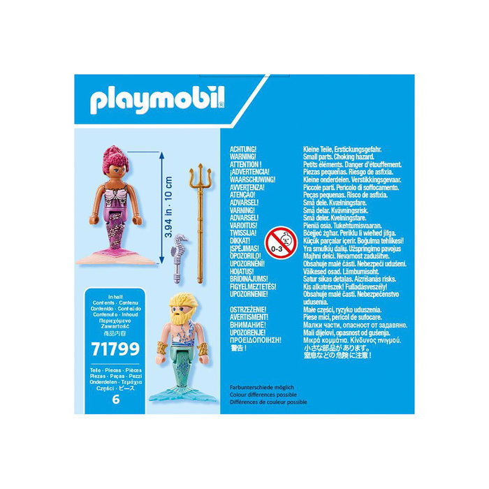 Playmobil - Duo Pack Sirène et Triton 71799 - Figurine et Monde Sous-Marins - Jeu de Construction pour Enfants à Partir de 4 Ans