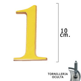 WOLFPACK LINEA PROFESIONAL Chiffre 1 en laiton 10 cm avec vis
