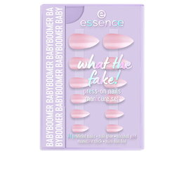 Essence Coffret de 24 Faux Ongles What the Fake n°03 Babyboomer Amande Laqué Blanc avec Colle et Outils