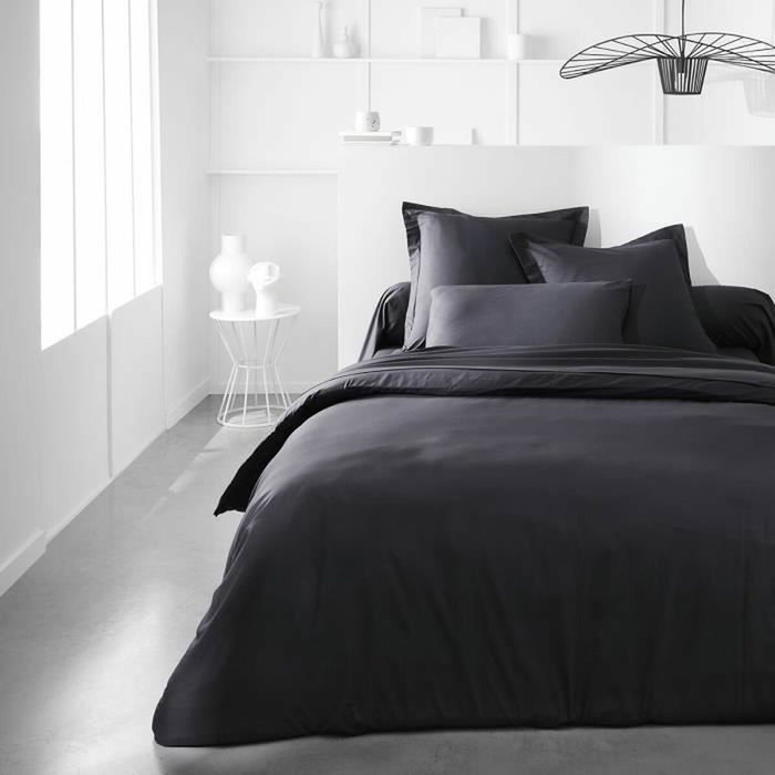 Today Drap housse TODAY Essential Fusain 140x200+30 cm