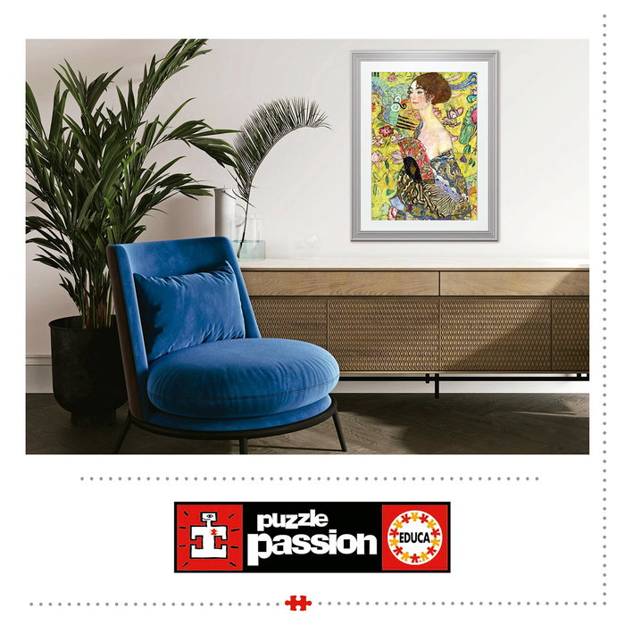 Educa Puzzle 1000 Pièces Dame à l'Éventail Gustav Klimt Ref. 19932 pour Adultes - En Espagnol