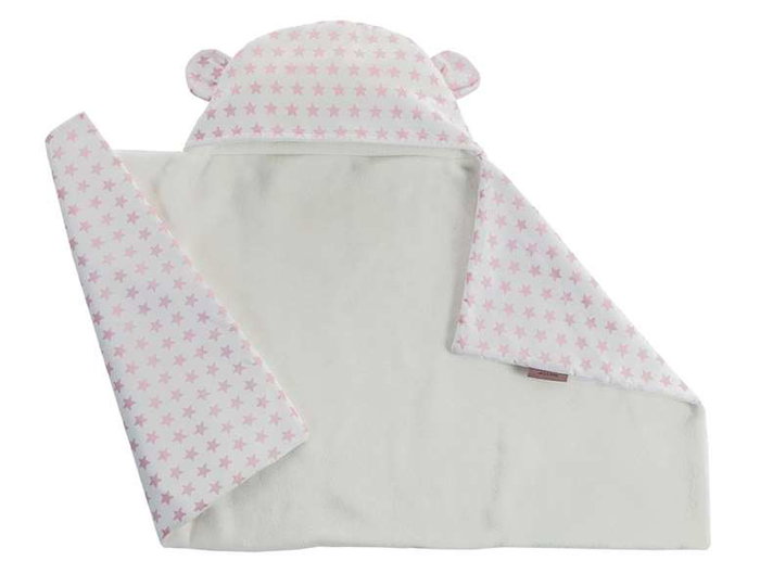 Creaciones Llopis Couverture à capuche réversible licorne 90 x 66 cm - Pour bébés et enfants