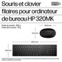 HP Wired Desktop 320MK Ensemble Clavier et Souris USB Noir