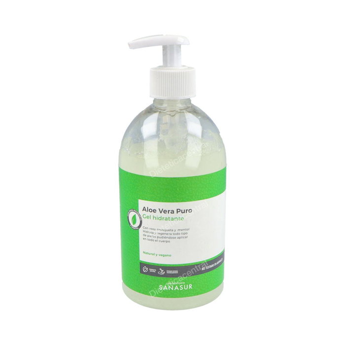 SANASUR Gel Aloe Vera avecRose Musquée et Menthol 500 ml - Soin Réparateur et Rafraîchissant Peau SANASUR Gel Aloe Vera avecRose Musquée et Menthol 500 ml - Soin Réparateur et Rafraîchissant Peau