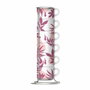 Bialetti Ensemble de 6 tasses à café 29596 Blanc Rose Porcelaine 90 ml