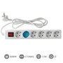 GSC Evolution Multiprise Série Standard 6 prises avec interrupteur, 1,5m, Blanc