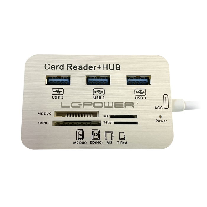 LC-Power LC-HUB-C-CR Hub USB Type-C avec 3 ports USB 3.0 et lecteur de cartes LC-Power LC-HUB-C-CR Hub USB Type-C avec 3 ports USB 3.0 et lecteur de cartes