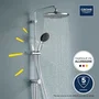 GROHE Colonne de douche avec inverseur manuel Vitalio Start System 250 26680001, Douchette 11cm et Tête de douche 25cm 2 jets, Flexible 1.25m, Chromé, Économie d'eau