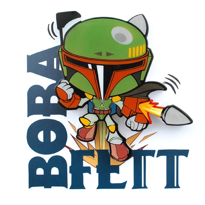 3D LIGHT FX Lampe 3D à LED mini Boba Fett Star Wars - Fonctionne avec 2 piles AAA, ne chauffe pas au toucher