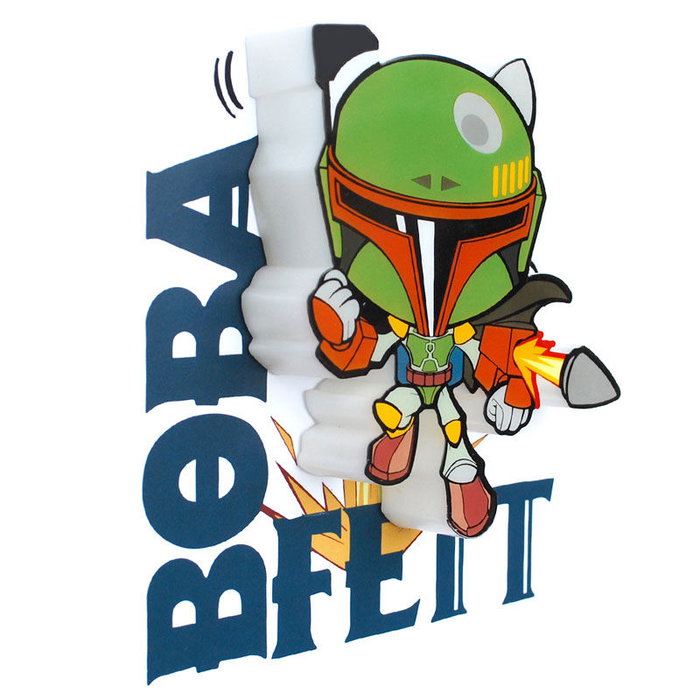 3D LIGHT FX Lampe 3D à LED mini Boba Fett Star Wars - Fonctionne avec 2 piles AAA, ne chauffe pas au toucher