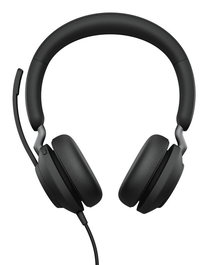 Jabra Evolve2 40 - Micro-casque filaire supra-auriculaire avec réduction de bruit passive, technologie d'appel à 3 microphones et connectivité USB-A/USB-C