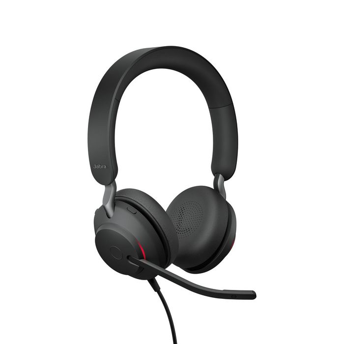Jabra Evolve2 40 - Micro-casque filaire supra-auriculaire avec réduction de bruit passive, technologie d'appel à 3 microphones et connectivité USB-A/USB-C