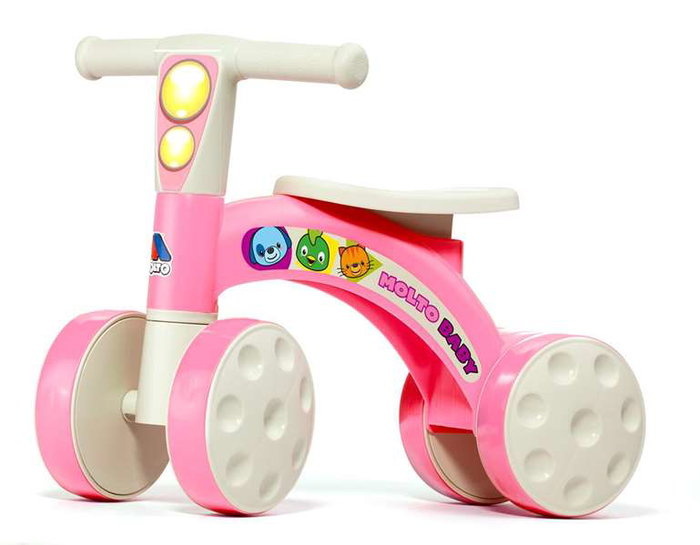 Molto Mon premier chariot de marche rose avec roues en caoutchouc pour enfants dès 1 an - 48x37x18 cm Molto Mon premier chariot de marche rose avec roues en caoutchouc pour enfants dès 1 an - 48x37x18 cm