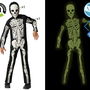Déguisement Enfant Squelette Fluorescent avec Masque - Effet Luminescent dans le Noir - Taille 7-9 Ans - Thème Halloween - Polyester Noir