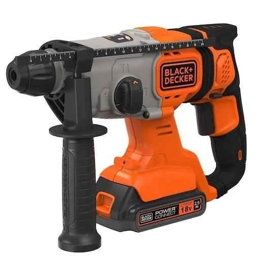 Black + Decker BCD900E2K-QW Perforateur SDS sans fil 18V avec 2 batteries 2,5Ah